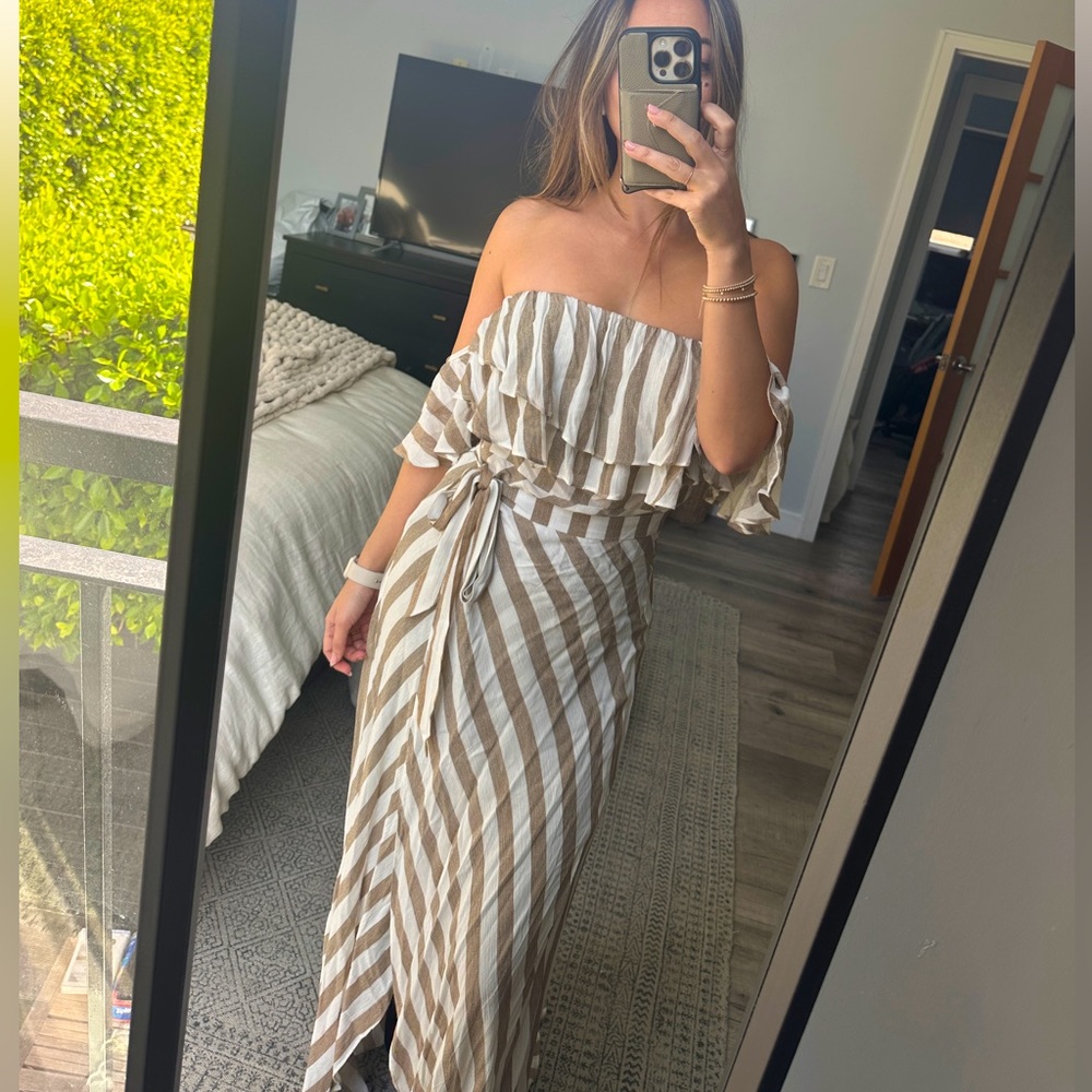 NWT Cream and white stripped sun dress, never worn